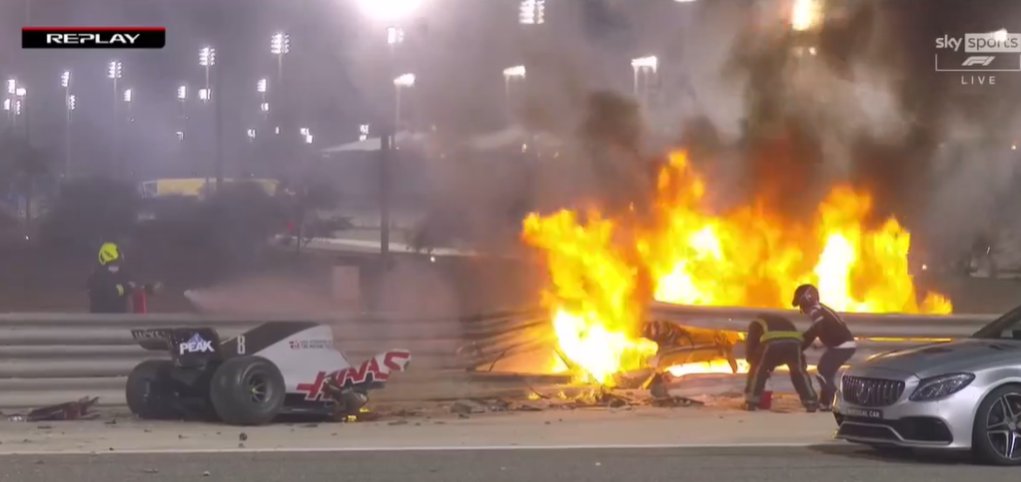 F1: Terrible accidente de Grosjean con un final milagroso