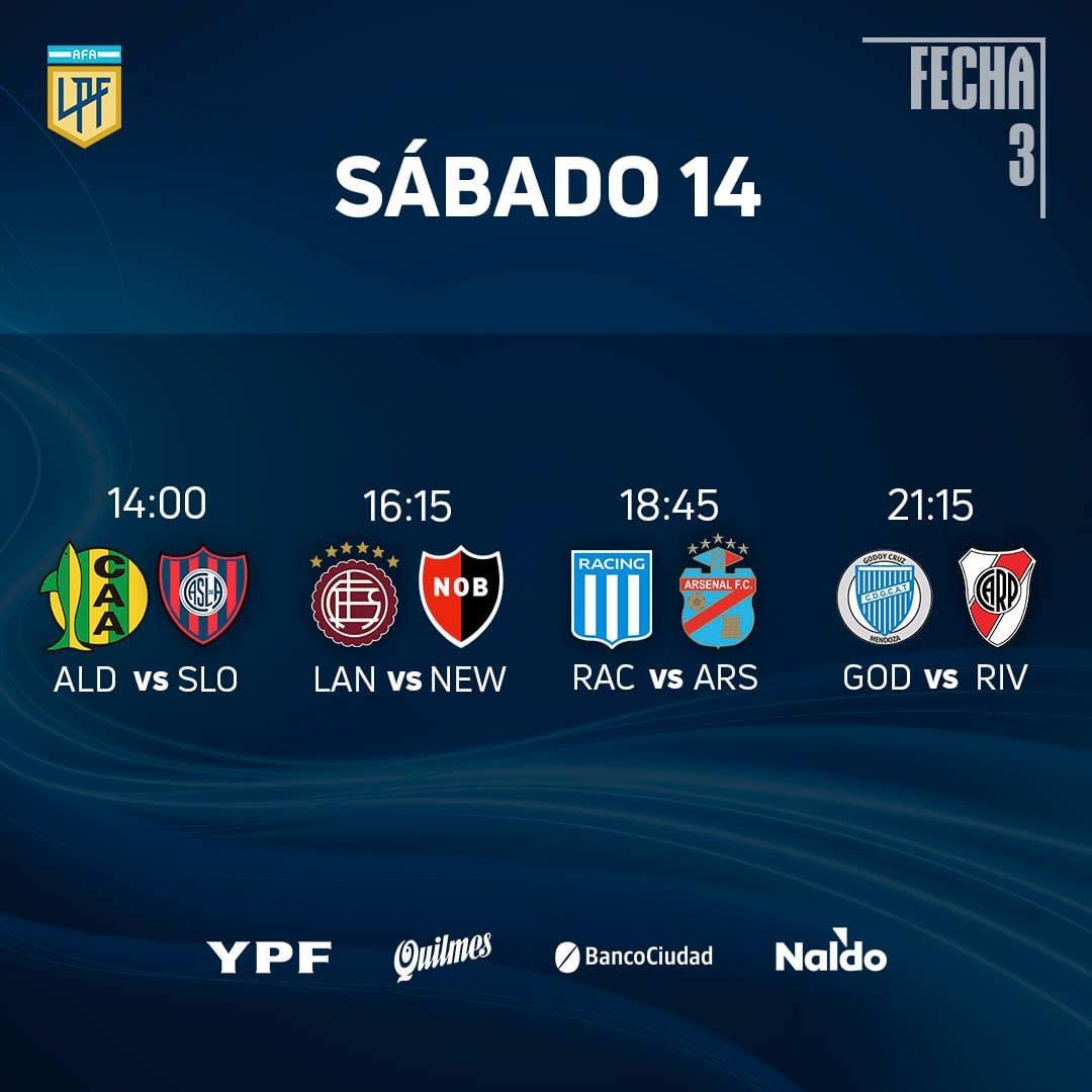 Liga Profesional: Partidos, horarios y TV del sábado
