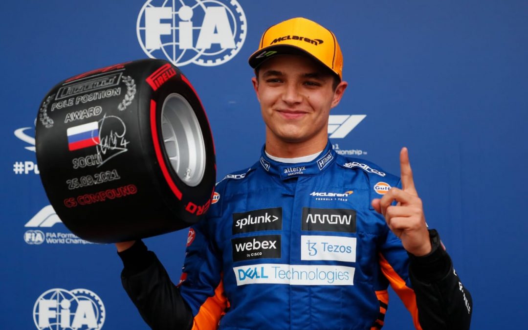 F1: Lando Norris dio la sorpresa y se quedó con la pole position en el GP de Rusia