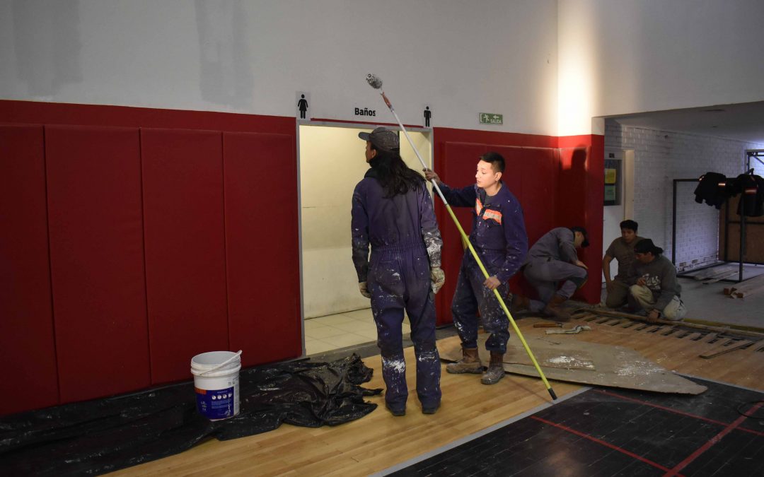 Acondicionan el gimnasio Rocha para el partido de las selecciones de Argentina y Brasil