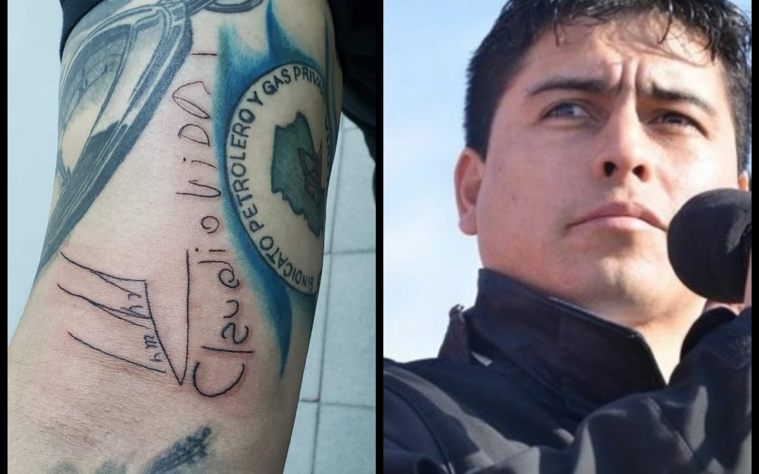 A flor de piel: Se tatuó al dirigente petrolero Claudio Vidal y es viral