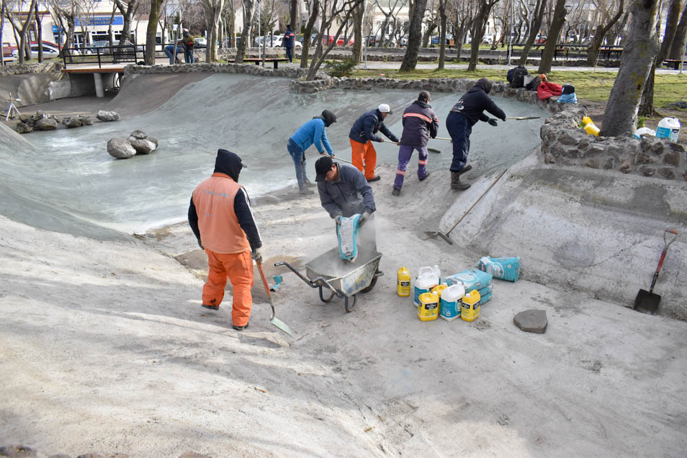 Trabajos para el mantenimiento de la Plaza San Martín