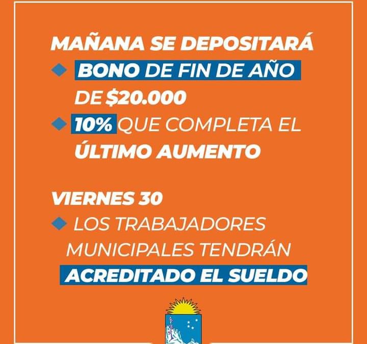 Belloni paga Bono de Fin de Año más aumento acordado