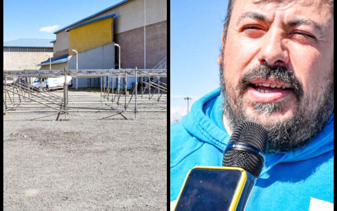 Arrancó el armado del escenario principal para el Festival 137 Aniversario