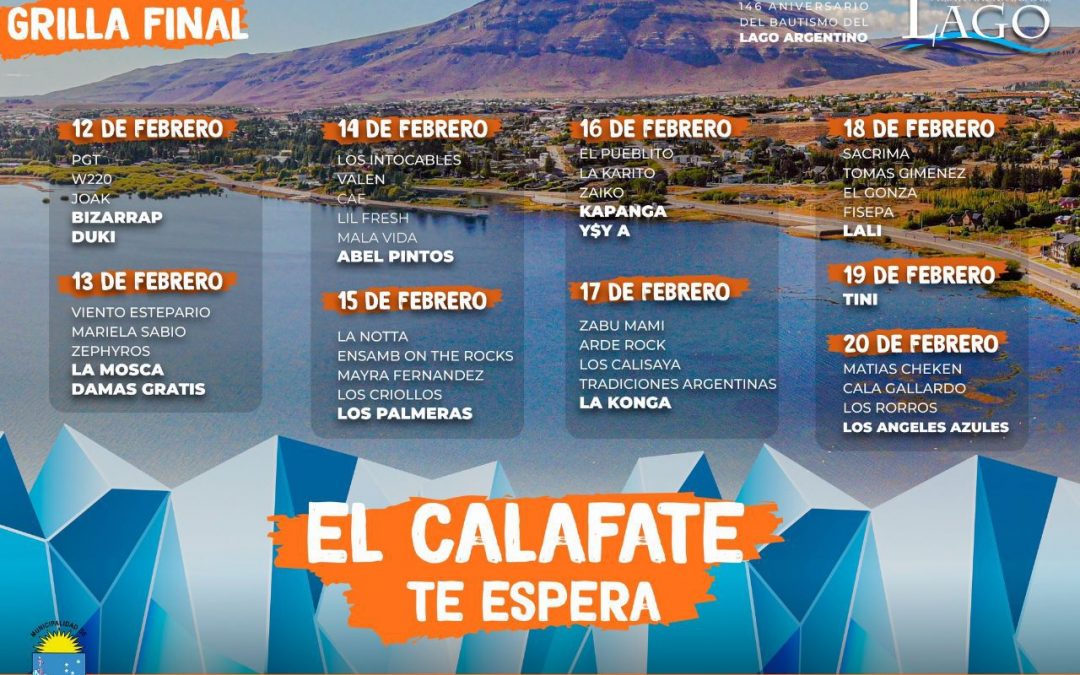 EL CALAFATE Artistas regionales y locales estarán presentes en la