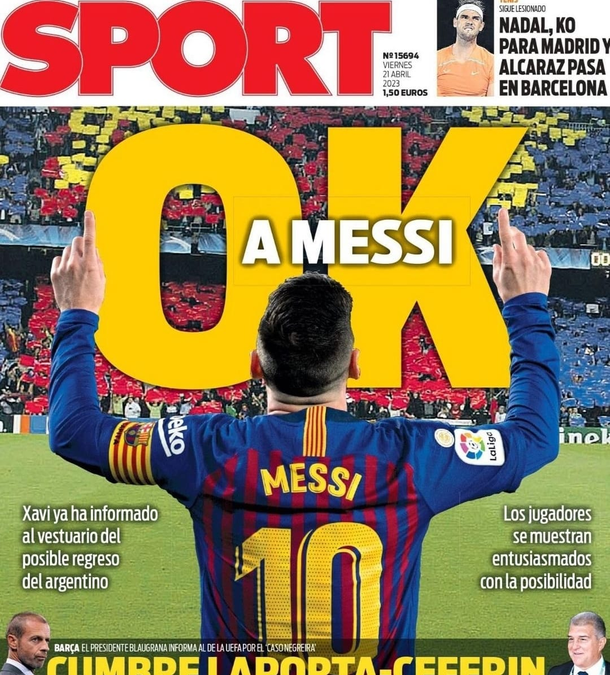 La tapa de un diario español y un OK al futuro de Lio Messi bomba!