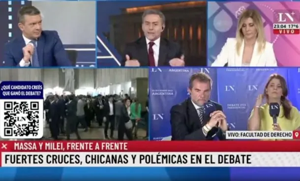 Ni en LN+ pudieron disimular el resultado del debate: tildaron de «amateur» a Javier Milei