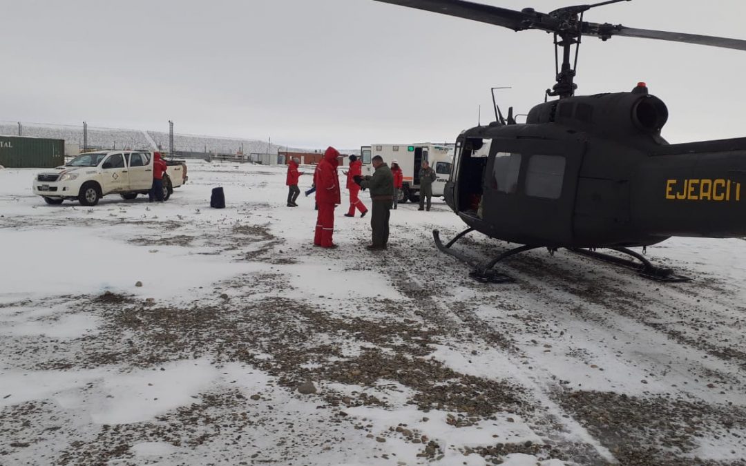 Operativo rescate de trabajadores varados en la Represa Néstor Kirchner
