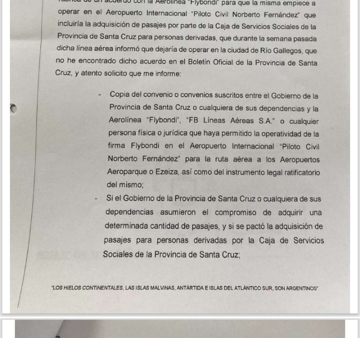 Municipio solicita informes al gobierno provincial por el caso Flybondi