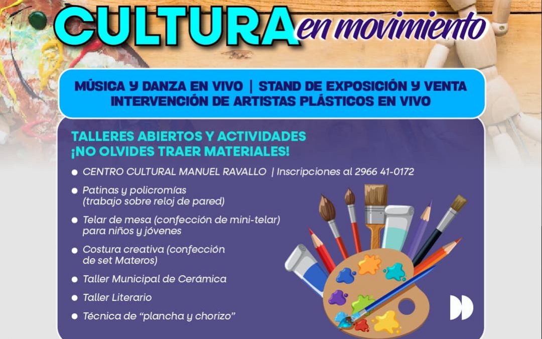 “Cultura en Movimiento»: una jornada con arte, música y talleres en el gimnasio Benjamín Verón