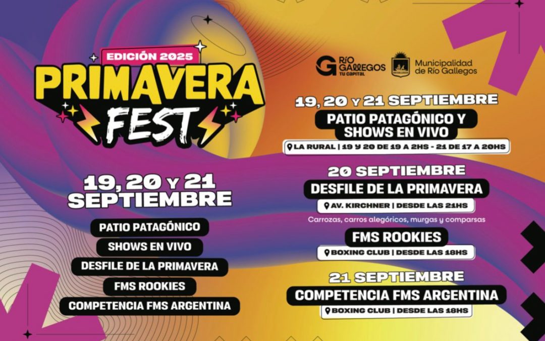 Comienza el Primavera Fest 2025: Tres días de shows en vivo, desfile y freestyle en Río Gallegos