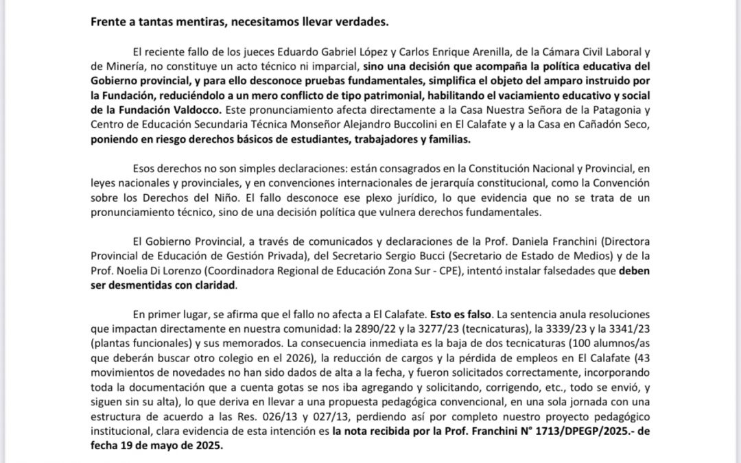 LA DECLARACIÓN DE JUAN CARLOS MOLINA SOBRE VALDOCCO TRAS FALLO JUDICIAL POLÍTICO