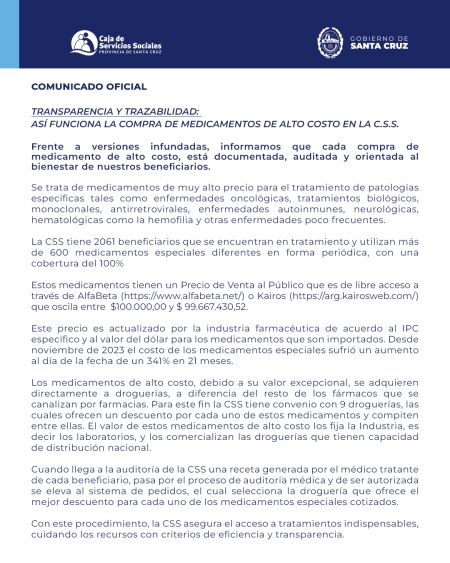 EL GOBIERNO PROVINCIAL ASEGURA TRANSPARENCIA PARA LA COMPRA DE MEDICAMENTOS