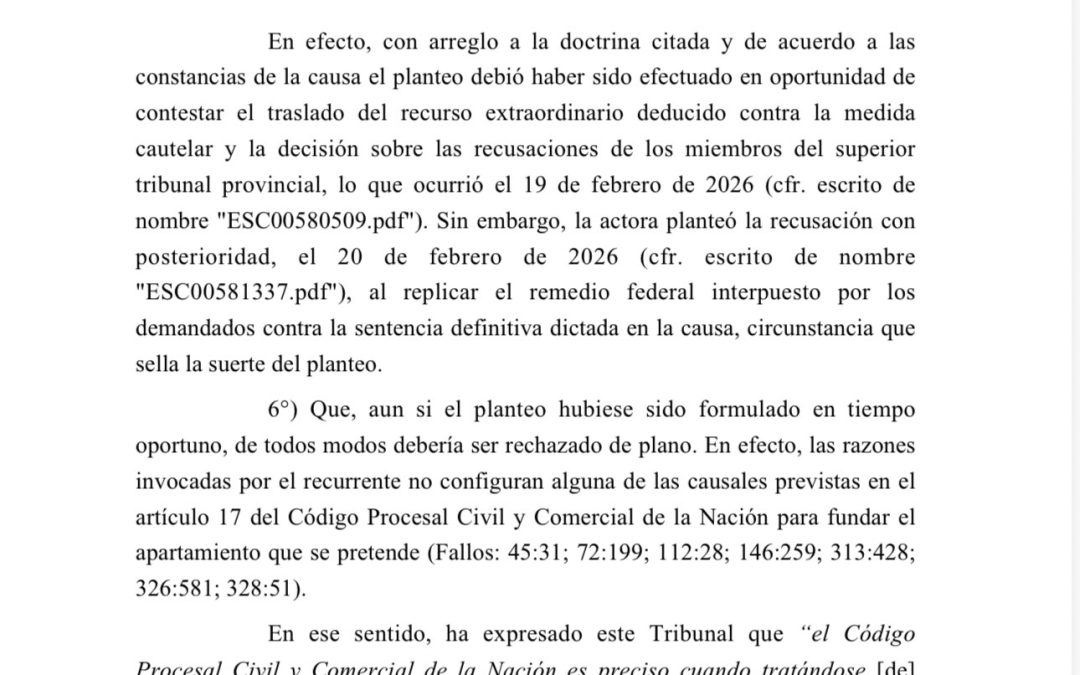 Ampliación del Tribunal: La Corte Suprema rechazó la recusación y ordenó al TSJ enviar toda la documentación