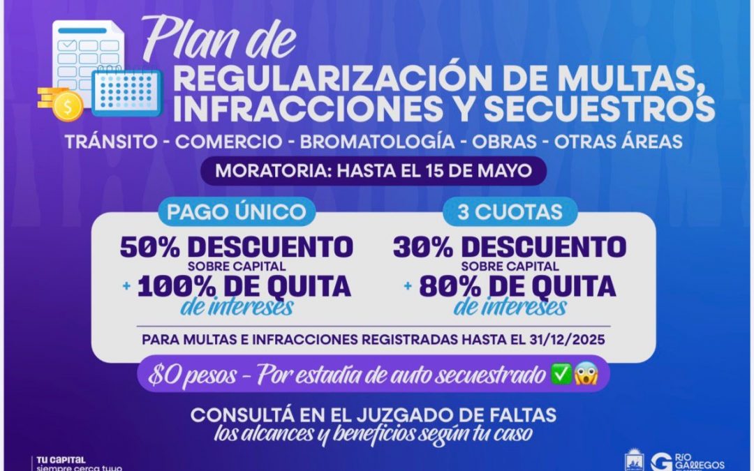 El Municipio extiende el Plan de Regularización de Multas hasta el 15 de mayo