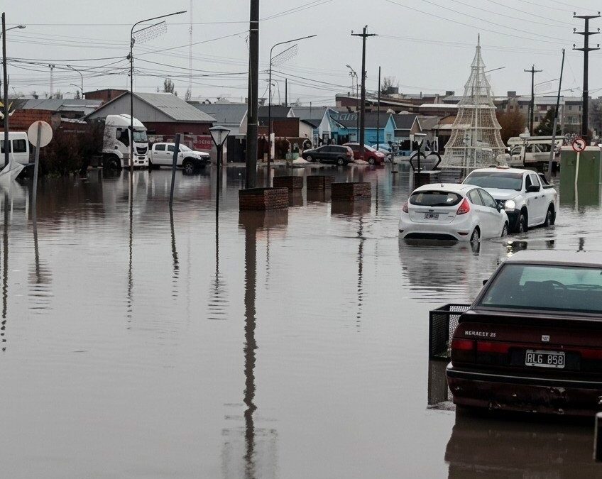 ANEGAMIENTOS EN RÍO GALLEGOS  SPSE desmiente al Municipio: la inundación en calle Gotti responde a la inexistencia de una red pluvial