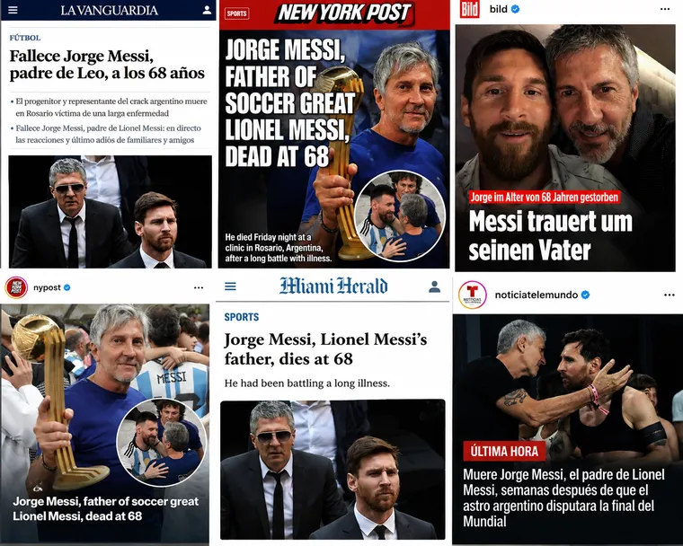 Fallecimiento de Jorge Messi: así reflejaron los medios internacionales la noticia