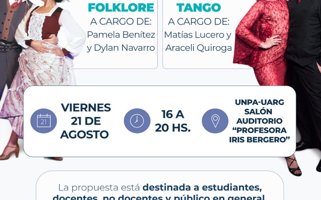 Se desarrollará la Jornada Cultural “Folklore y Tango: Un encuentro con nuestras raíces”