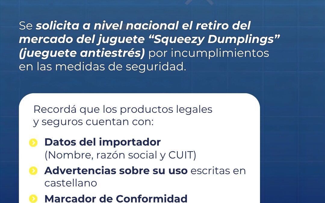 ALERTA: Defensa del Consumidor advierte sobre la comercialización del juguete «Squeezy Dumplings»