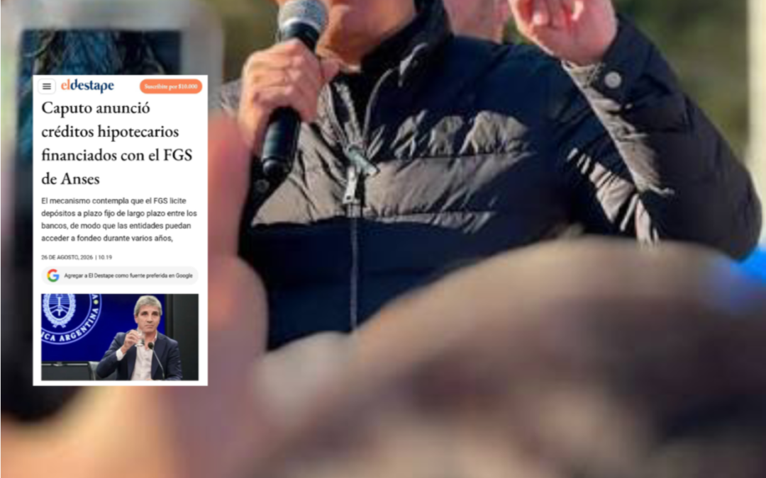 Pablo Grasso calificó de “burlesco” el “anuncio” de Caputo cuando “la gente no llega a fin de mes, y aumentan los morosos”